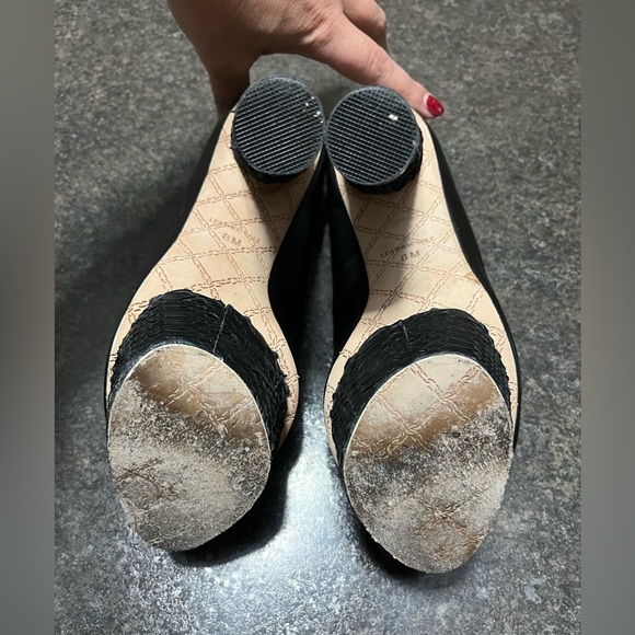 LAMB Black Leather Snake Platform High Heel Chunky Peep Toe Sexy Pump 8 - Picture 6 of 10